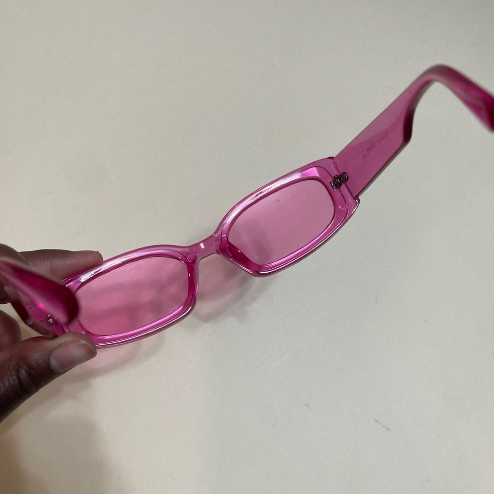 Pink Rectangular Sunglasses - Picture 4 of 5